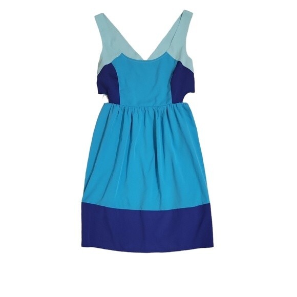Roxy Women's side cut out blue mini dress Size S beach preppy spring summer - Picture 1 of 6